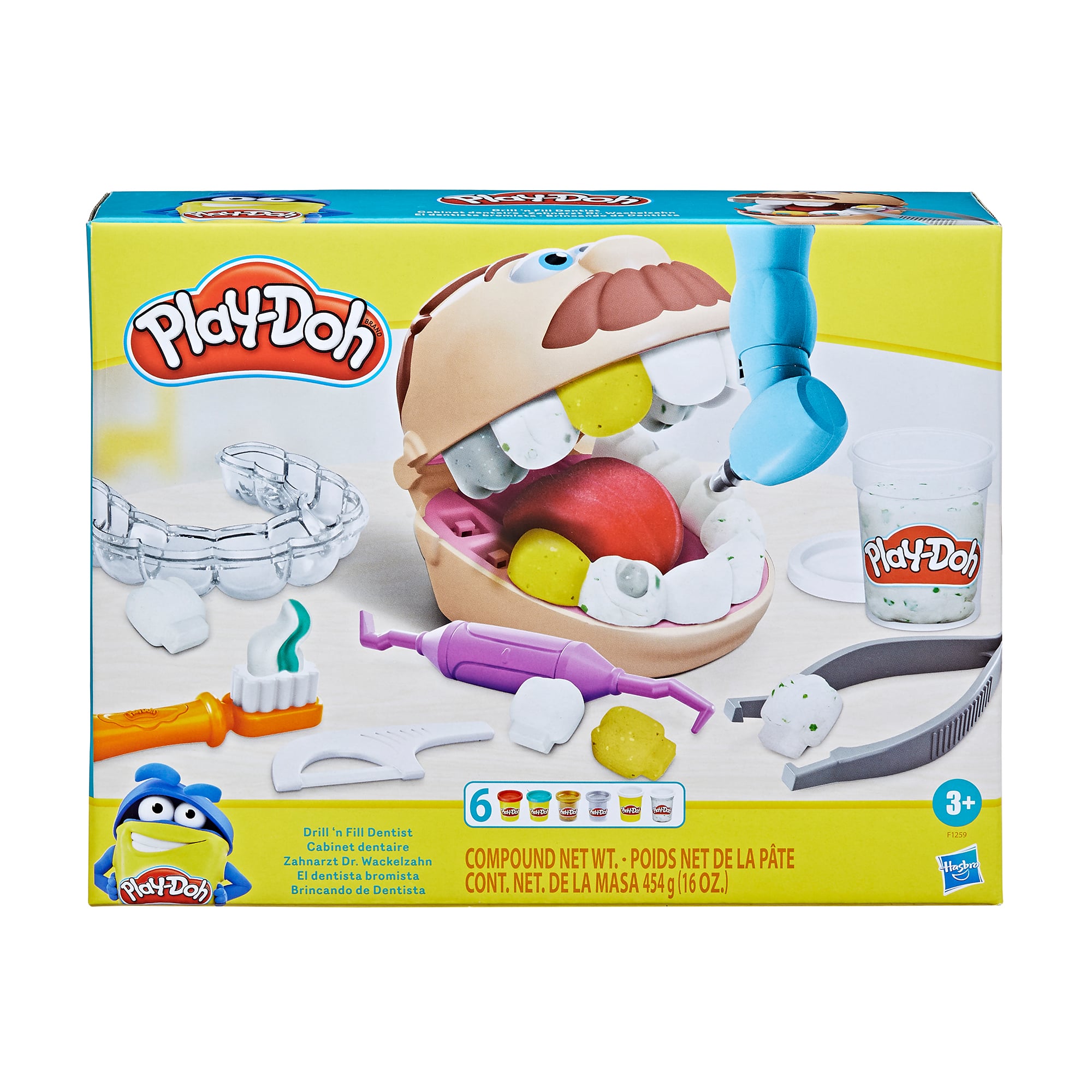 Набір для ліплення Play-Doh Містер зубастик, від 3 років, 7*28*22 см, 16 деталей (F1259)