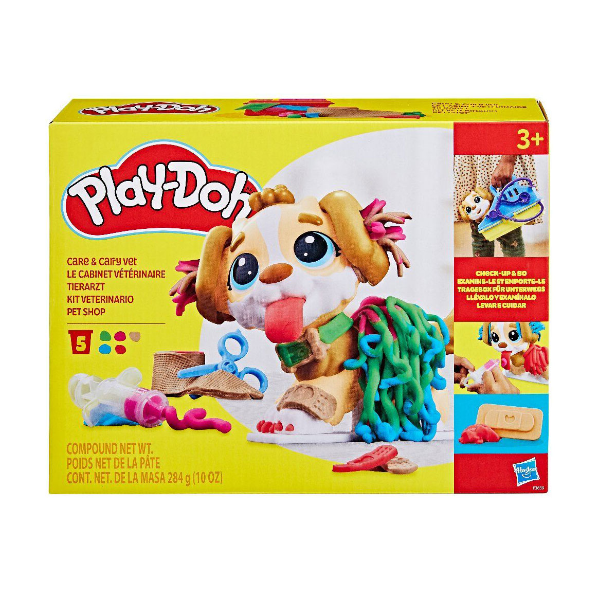 Набір для ліплення Play-Doh Прийом у ветеринара, з пластиліном, від 3 років, 5 баночок (F3639)