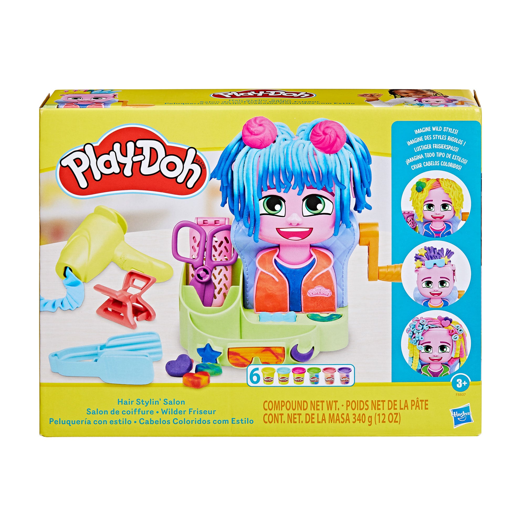 Набір для ліплення Play-Doh Салон зачісок, 8*28*22 см, від 3 років, 6 баночок (F8807)