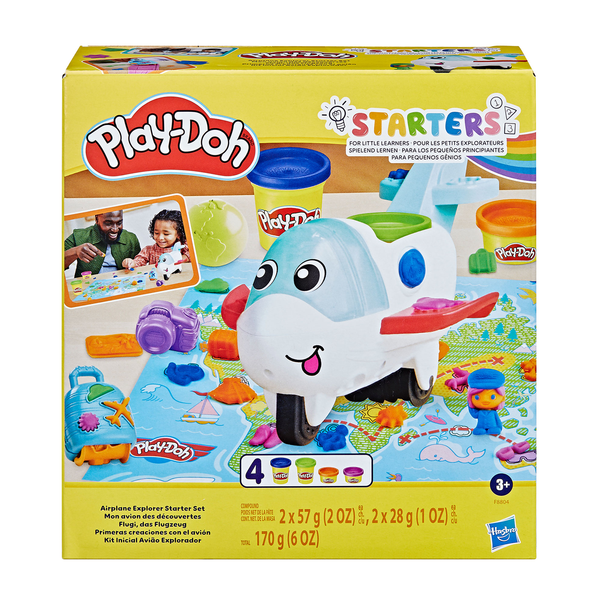 Набір для ліплення Play-Doh Starters Літак, 8*20*22 см, від 3 років, 4 баночки (F8804)