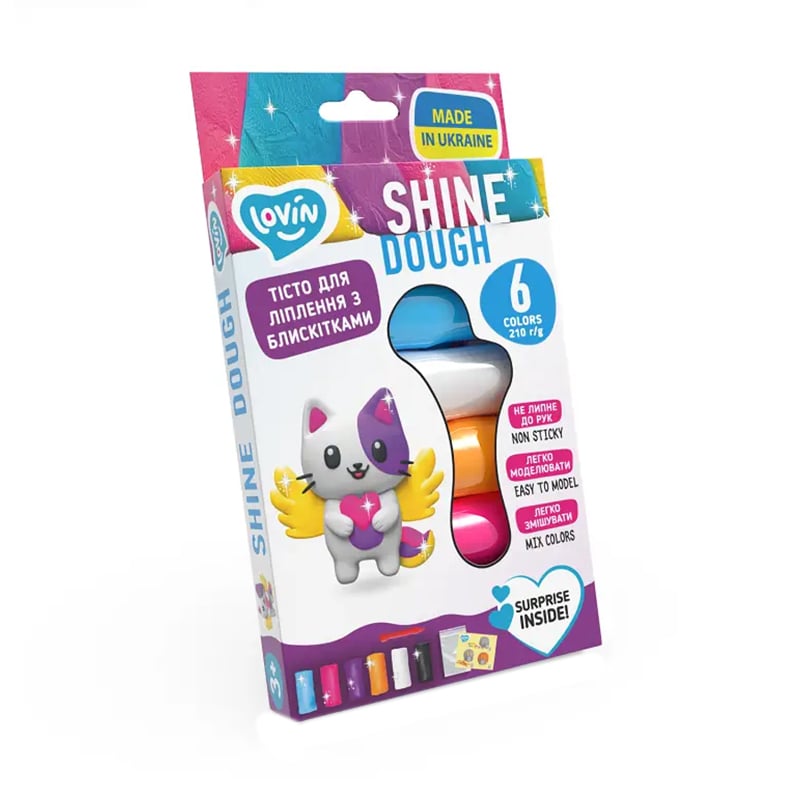 Набір для ліплення з тістом Lovin Shine 6 кольорів, від 3 років (41177)