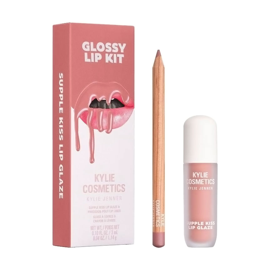 Набір для макіяжу губ Kylie Cosmetics Glossy Lip Kit Supple Kiss Lip Glaze, Comes Naturally, 4.14 г