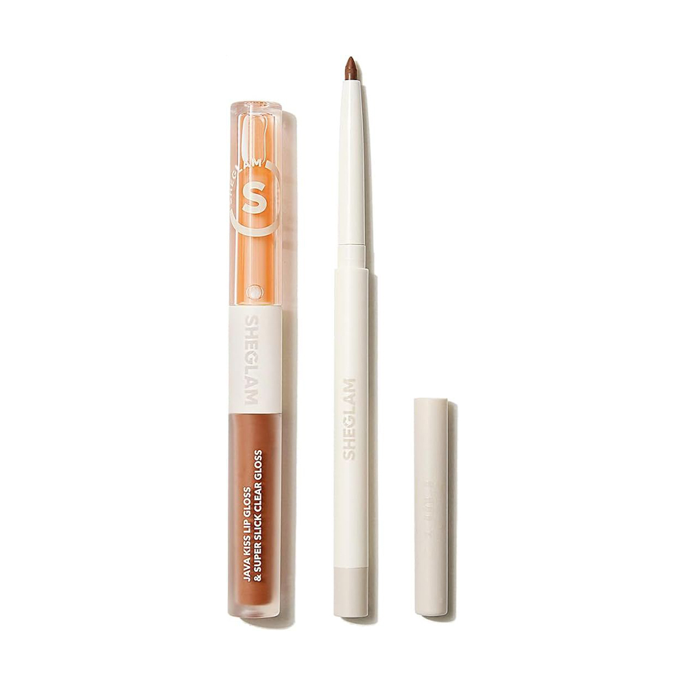 Набір для макіяжу губ Sheglam Soft 90's Glam Lip Liner And Lip Duo Set, Moody Taupe Lip Set (помада-олія, 1.5 мл + олівець, 0.28 мл)