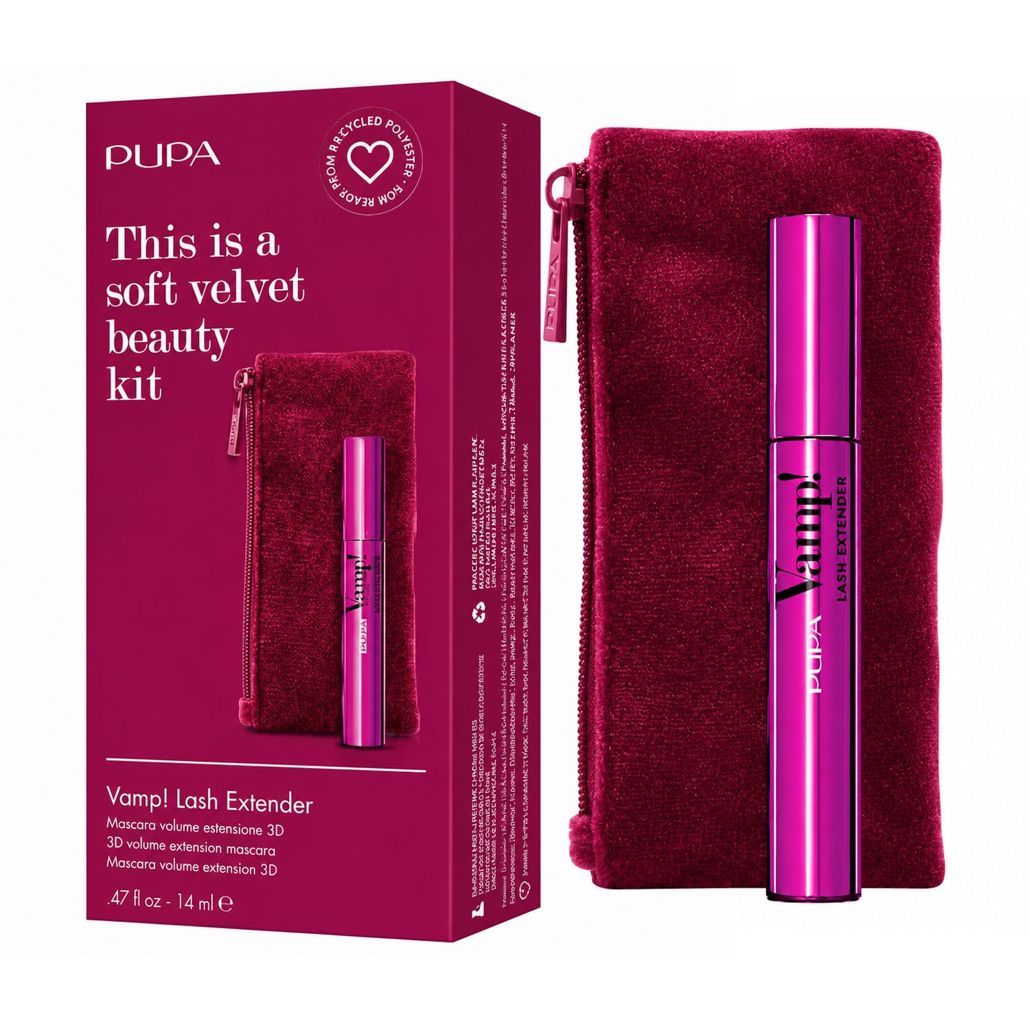 Набір для макіяжу очей Pupa Vamp! Lash Extender Kit (туш для вій, 14 мл + косметичка)