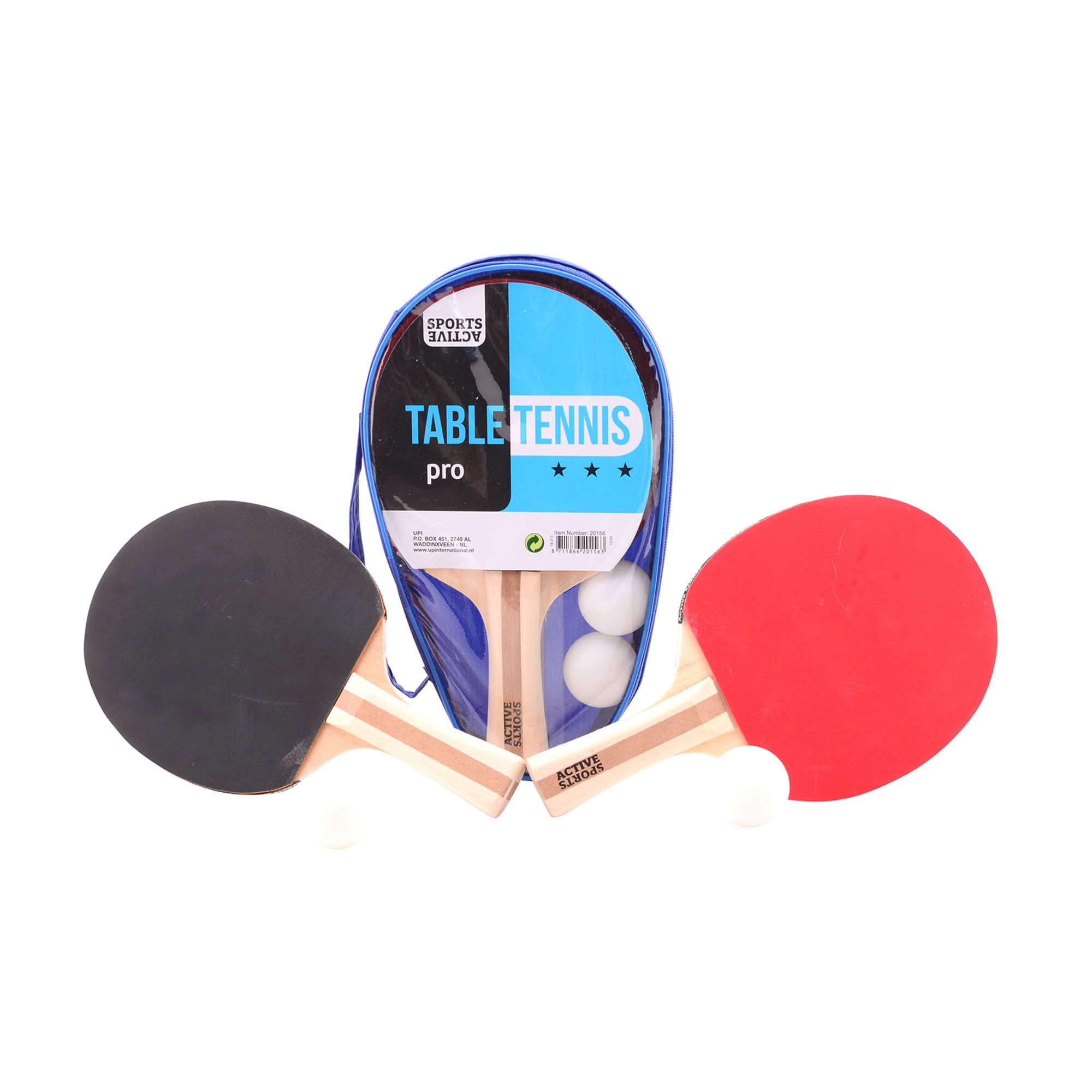 Набір для настільного тенісу JOHNTOY Table Tennis Pro (ракетка, 2 шт + м'ячик, 2 шт + чохол, 1 шт) від 3 років, 27*16*3.5 см (6337423)