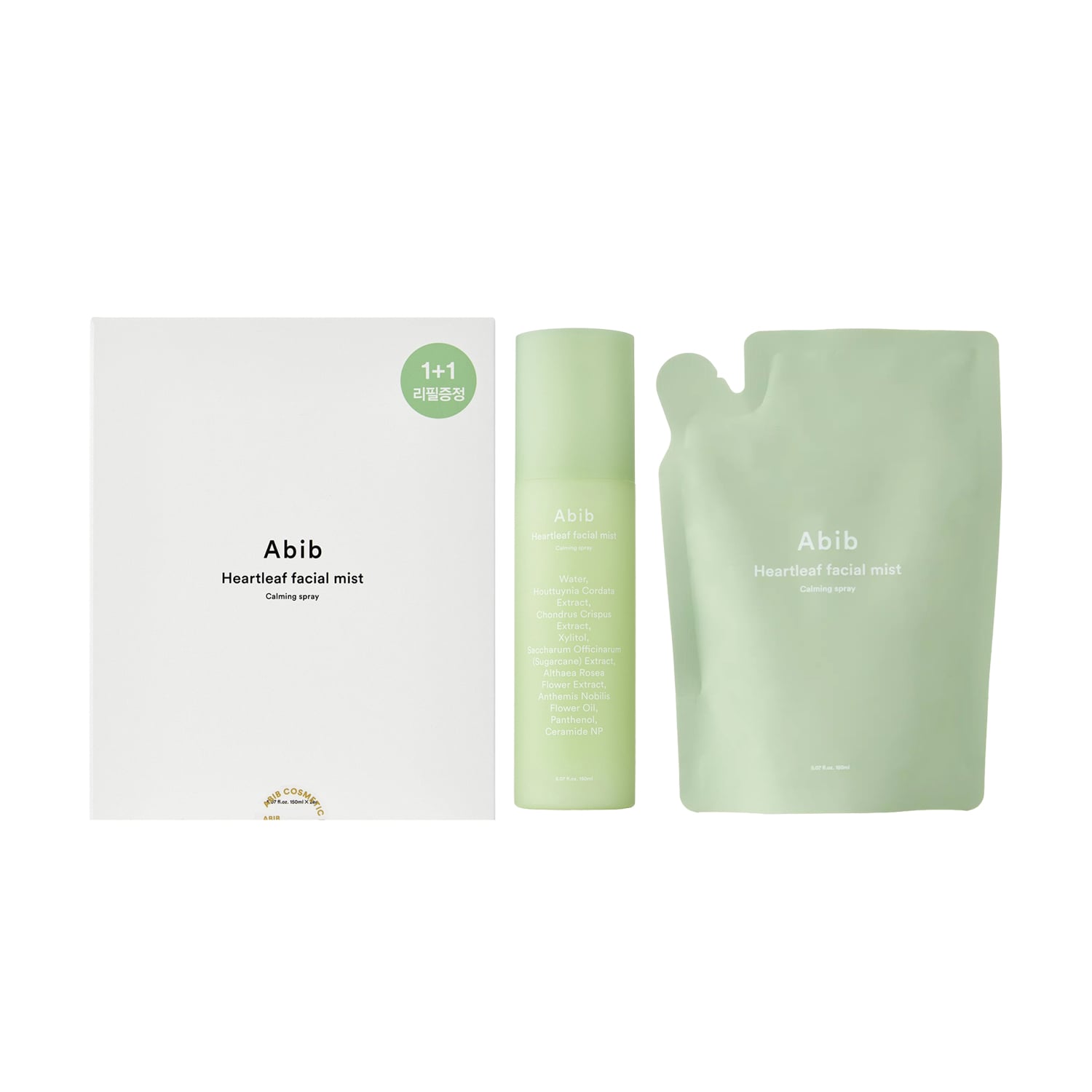 Набір для обличчя Abib Heartleaf Facial Mist Calming Spray (міст, 150 мл + міст рефіл, 150 мл)