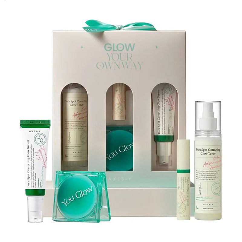 Набір для обличчя Axis-Y Glow Your Own Way Limited Edition Set (тонер, 125 мл + сироватка, 50 мл + сироватка для шкіри навколо очей, 10 мл + дзеркало, 1 шт)
