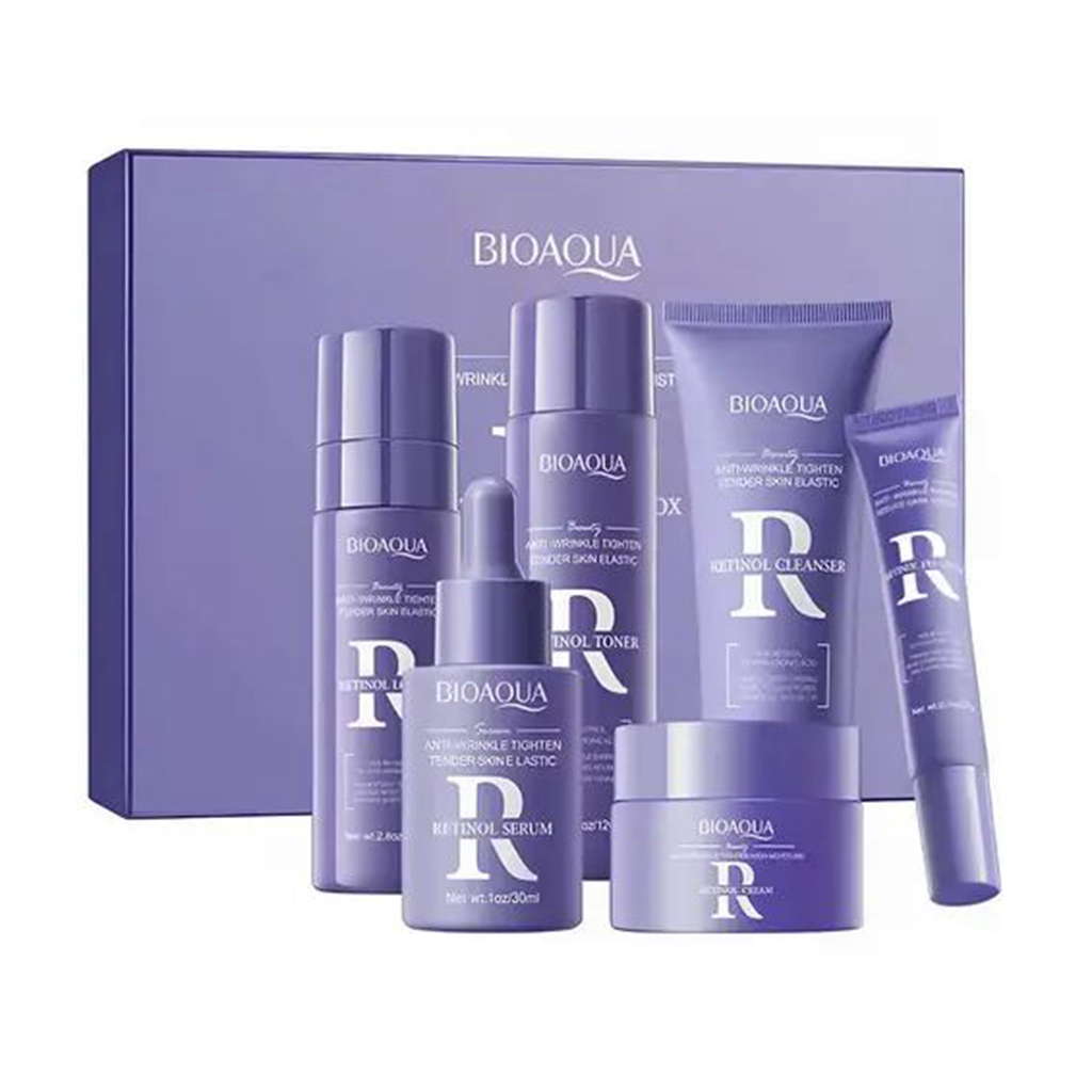 Набір для обличчя Bioaqua Retinol Anti-Wrinkle Firming High Moisturizing Skin Care Gift Box, 6 продуктів