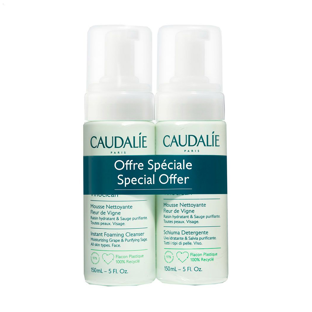 Набір для обличчя Caudalie Vinoclean Instant Foaming Cleanser Fleur de Vigne (мус для очищення обличчя, 2*150 мл)