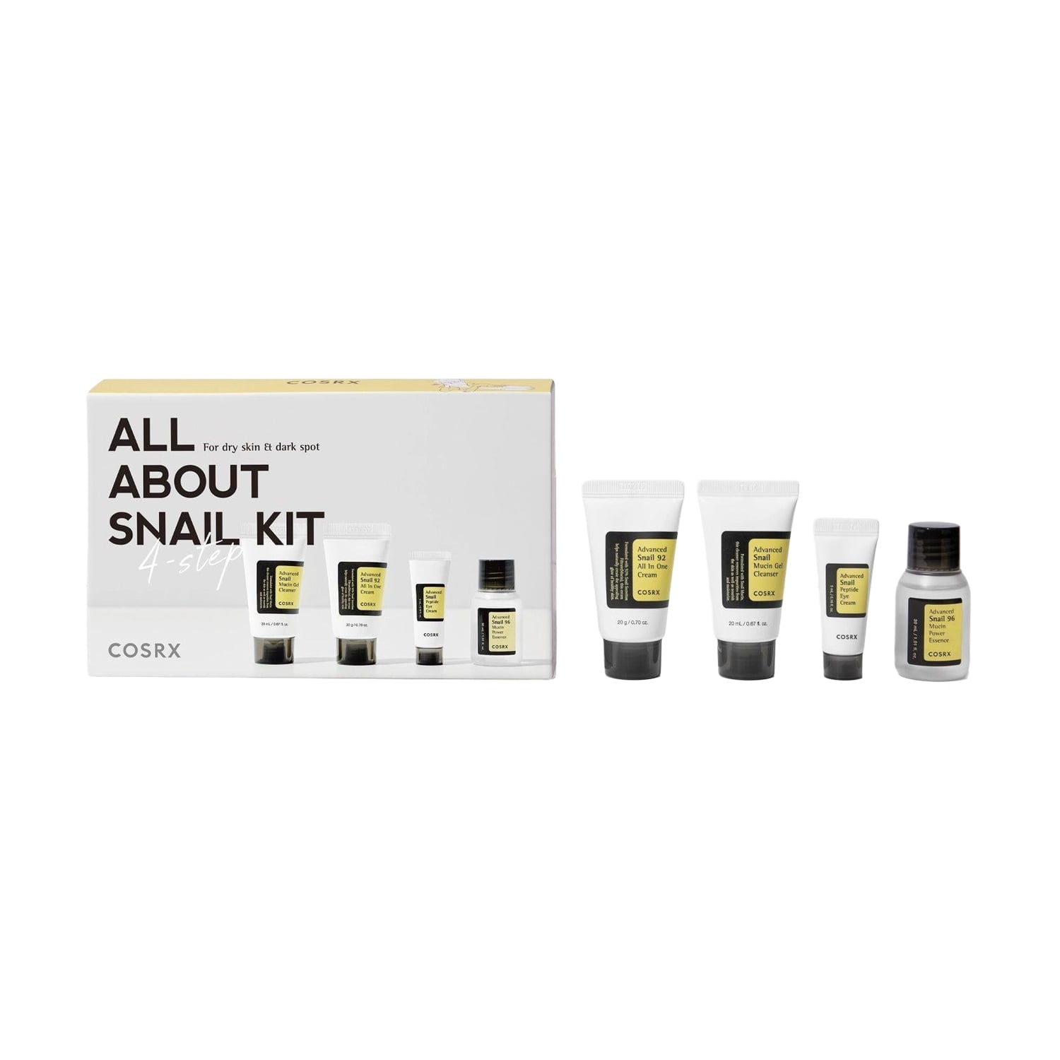 Набір для обличчя CosRX All About Snail Kit (есенція, 30 мл + крем, 20 г + гель, 20 мл + крем, 5 мл)
