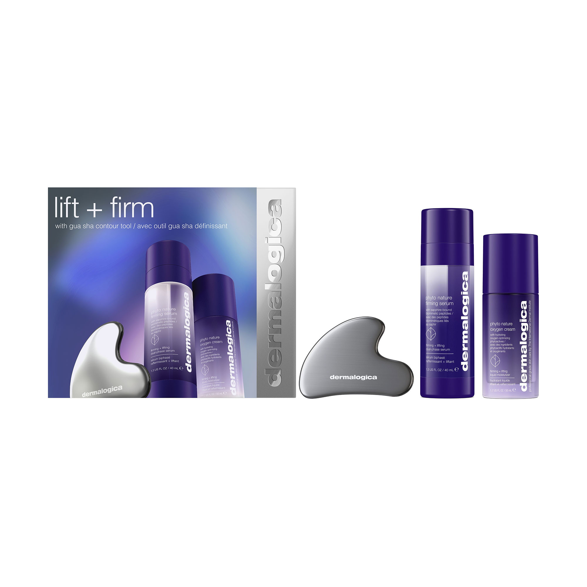 Набір для обличчя Dermalogica Lift + Firm Kit Ліфтинг і корекція (крем, 50 мл + сироватка, 40 мл + шкребок гуаша, 1 шт)