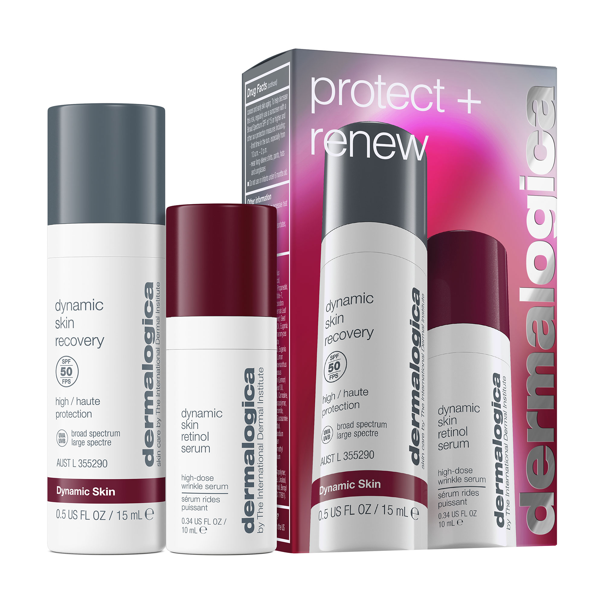 Набір для обличчя Dermalogica Protect + Renew Kit Захист та відновлення шкіри (сонцезахисний крем, 15 мл + сироватка, 10 мл)