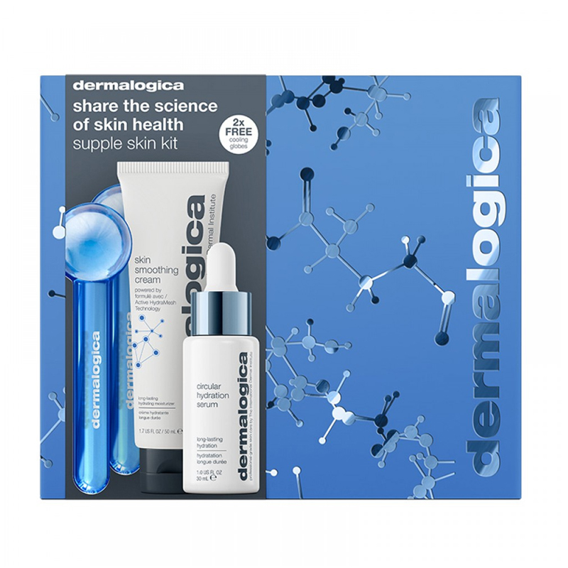 Набір для обличчя Dermalogica Supple Skin Kit (сироватка, 30 мл + крем, 50 мл + охолоджувальні сфери для масажу, 2 шт)