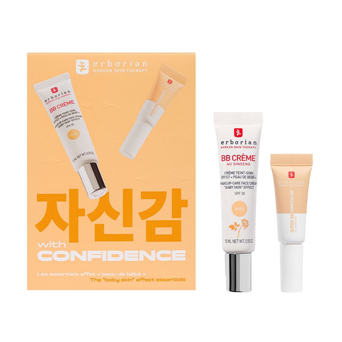 Набір для обличчя Erborian With Confidence Kit Gift Set (ВВ-крем, 15 мл + консилер, 3 мл)