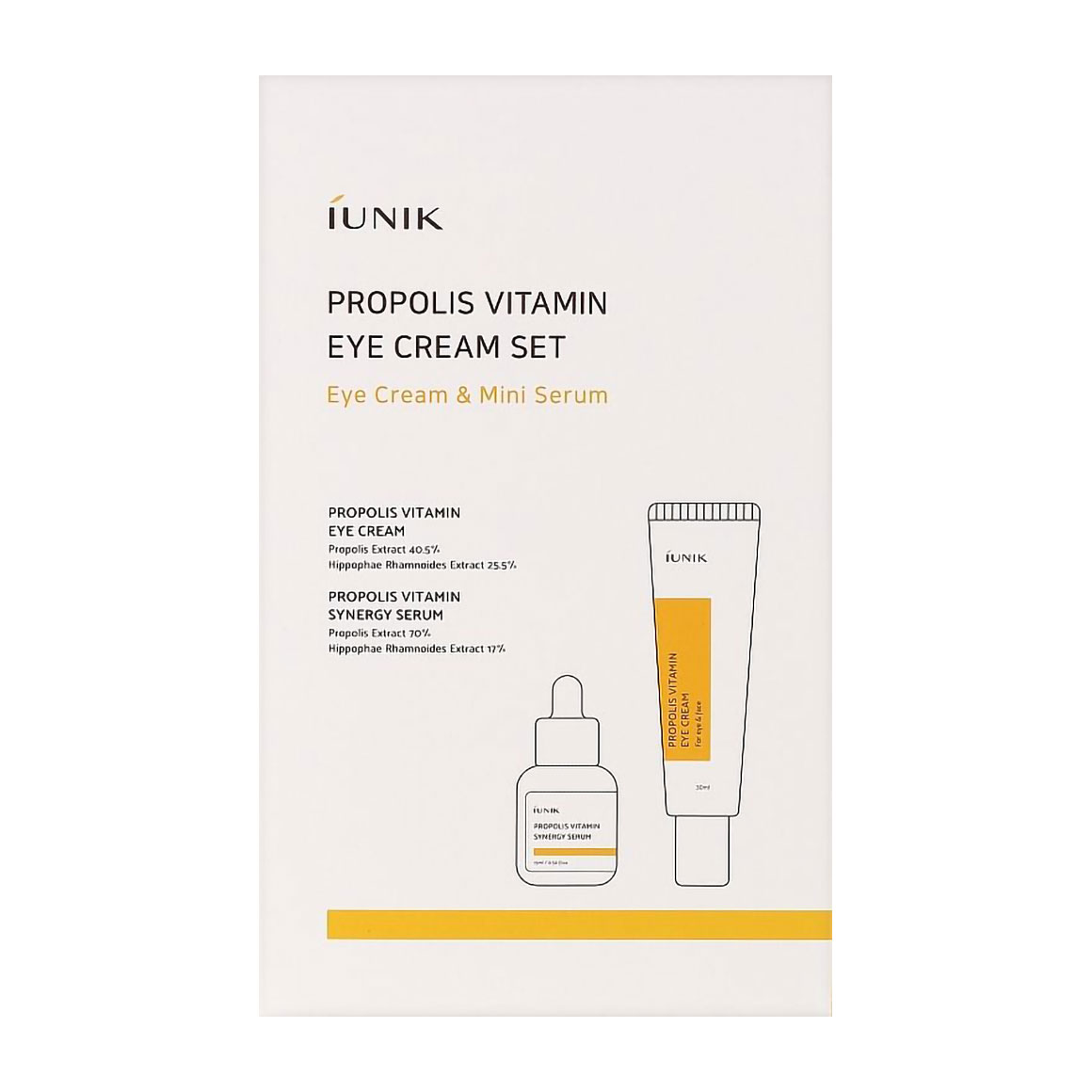 Набір для обличчя IUNIK Propolis Vitamin Eye Cream Set (крем для шкіри навколо очей, 30 мл + сироватка для обличчя, 15 мл)