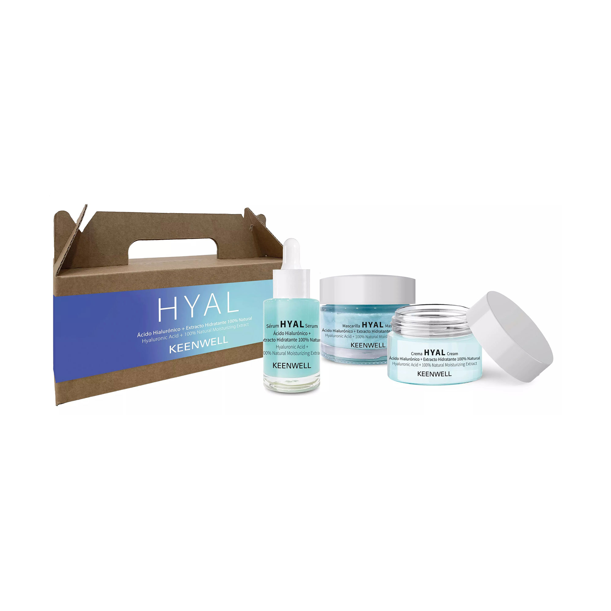 Набір для обличчя Keenwell Ritual Hyal Глибоке зволоження та живлення (крем, 50 мл + сироватка, 30 мл + маска, 50 мл)