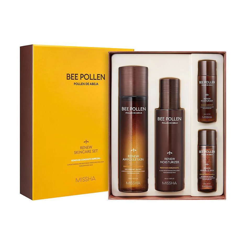 Набір для обличчя Missha Bee Pollen Renew Skincare Set (тонер для обличчя, 150 мл + емульсія для обличчя, 130 мл + тонер для обличчя, 30 мл + емульсія для обличчя, 30 мл)
