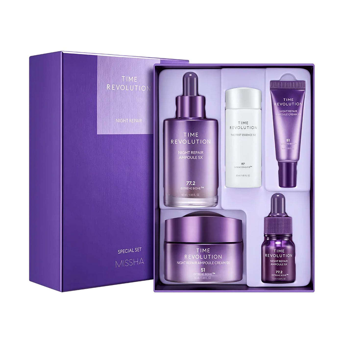 Набір для обличчя Missha Time Revolution Night Repair Special Set, 5 продуктів