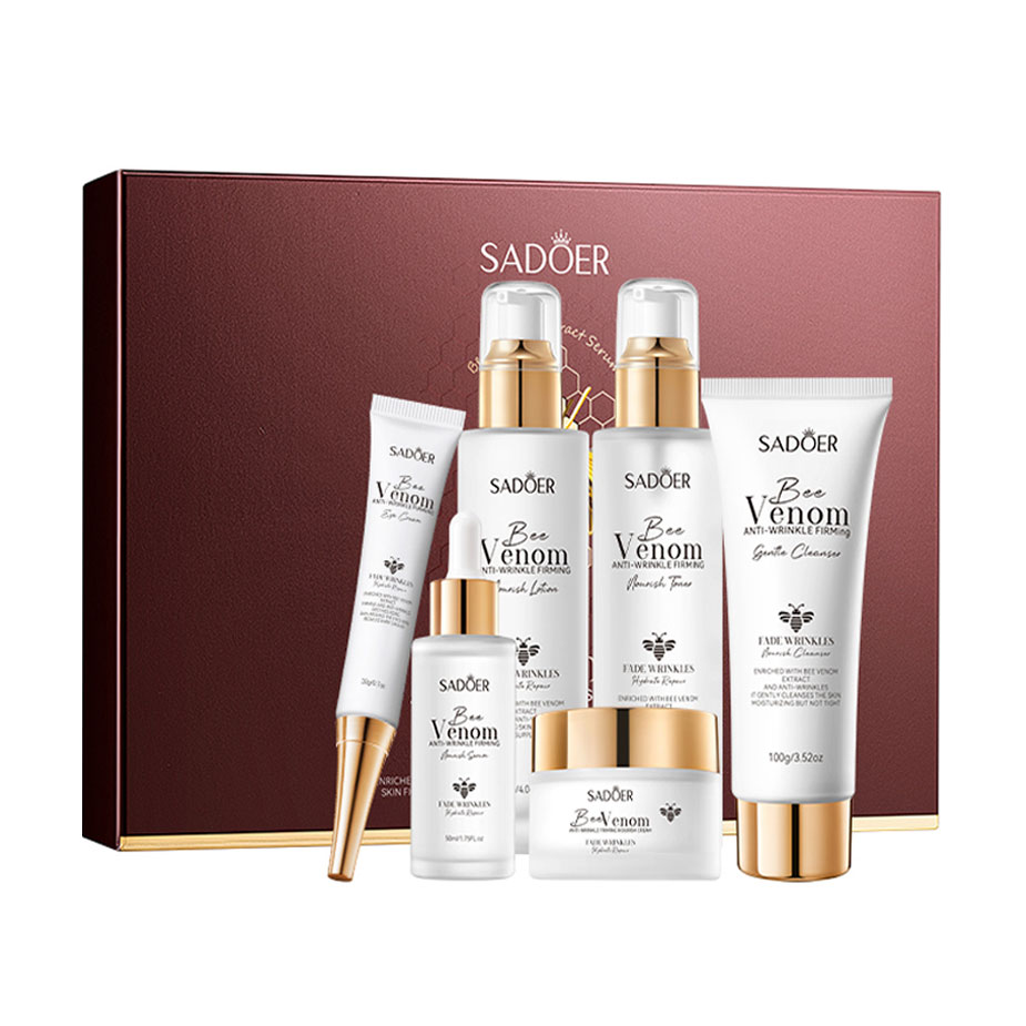Набір для обличчя Sadoer Bee Venom Anti-Wrinkle Firming Nourishing Six-Piece Set, 6 продуктів