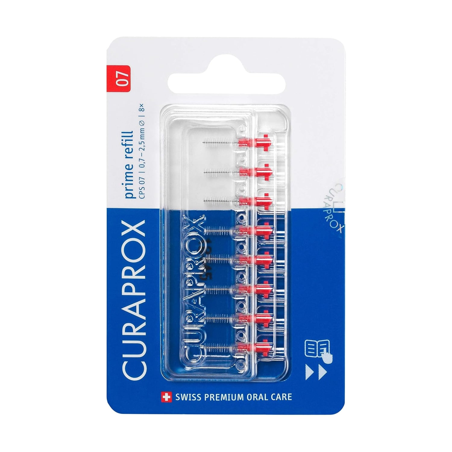 Набір для очищення міжзубних проміжків Curaprox Prime Refill, 0.7 мм, 8 шт