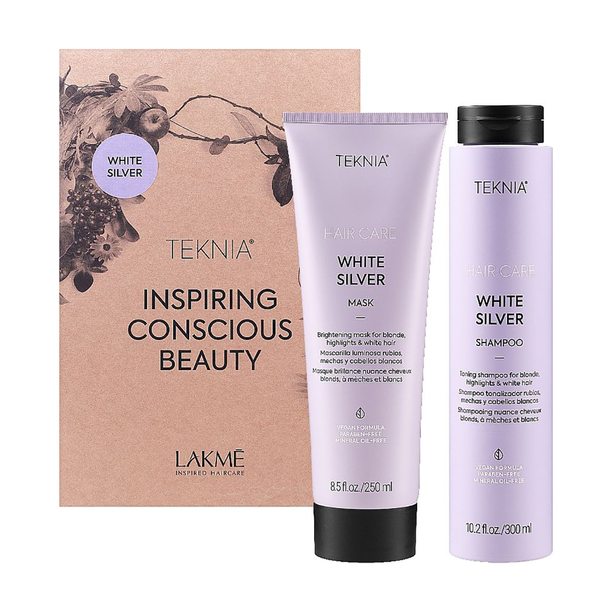 Набір для освітленого волосся Lakme Teknia White Silver (шампунь, 300 мл + маска, 250 мл)