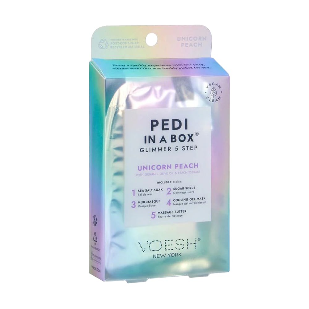 Набір для педикюру VOESH Pedi In A Box Glimmer 5 Step Unicorn Peach, 5 предметів