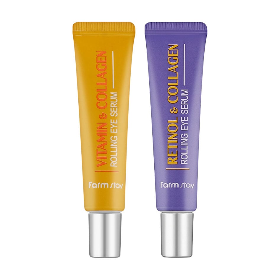 Набір для шкіри навколо очей FarmStay Rolling Eye Serum Duo Set (сироватка-ролер Retinol, 25 мл + сироватка-ролер Vitamin, 25 мл)