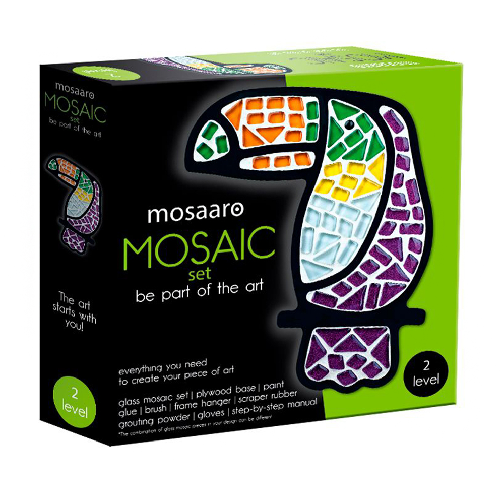 Набір для створення скляної мозаїки Mosaaro Тукан, 18.5*22.3 см (MA2001)
