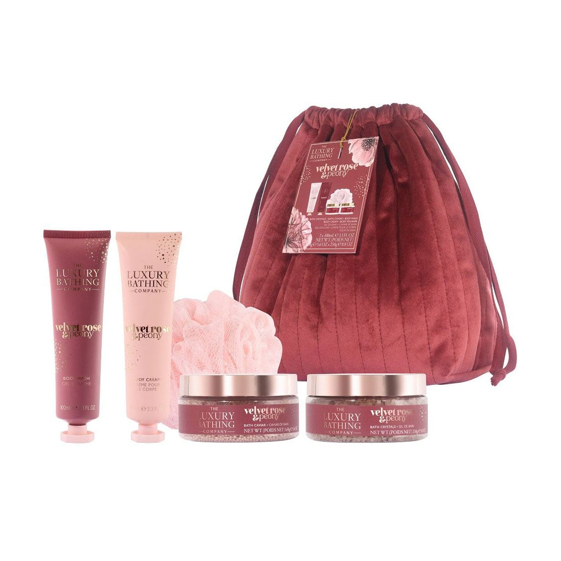 Набір для тіла Grace Cole The Luxury Bathing Velvet Rose &amp; Peony Weekend Escape, 6 продуктів