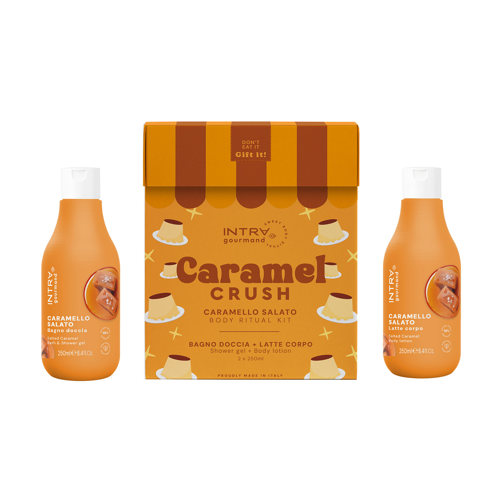 Набір для тіла Intra Gourmand Caramel Crush (гель для душу, 250 мл + лосьйон для тіла, 250 мл)