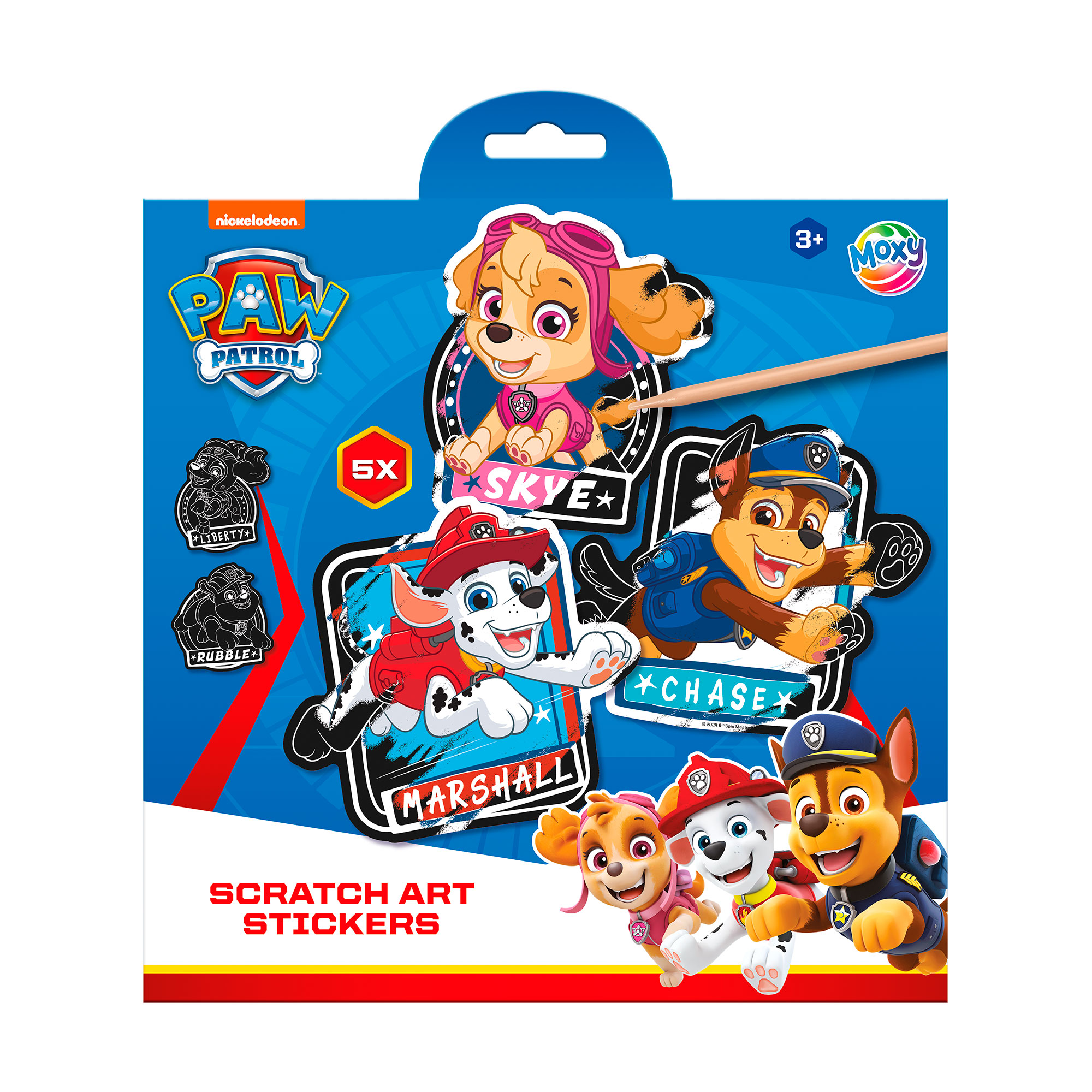 Набір для творчості Moxy Paw Patrol Скретч-наліпки, від 3 років, 1*22*22 см, 6 предметів (723450)