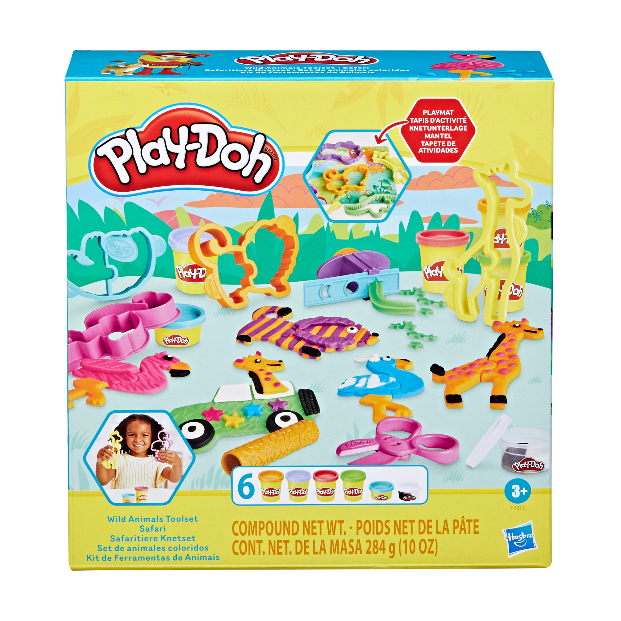 Набір для творчості Play-Doh Сафарі, з масою для ліплення, від 3 років, 6 баночок (F7213)