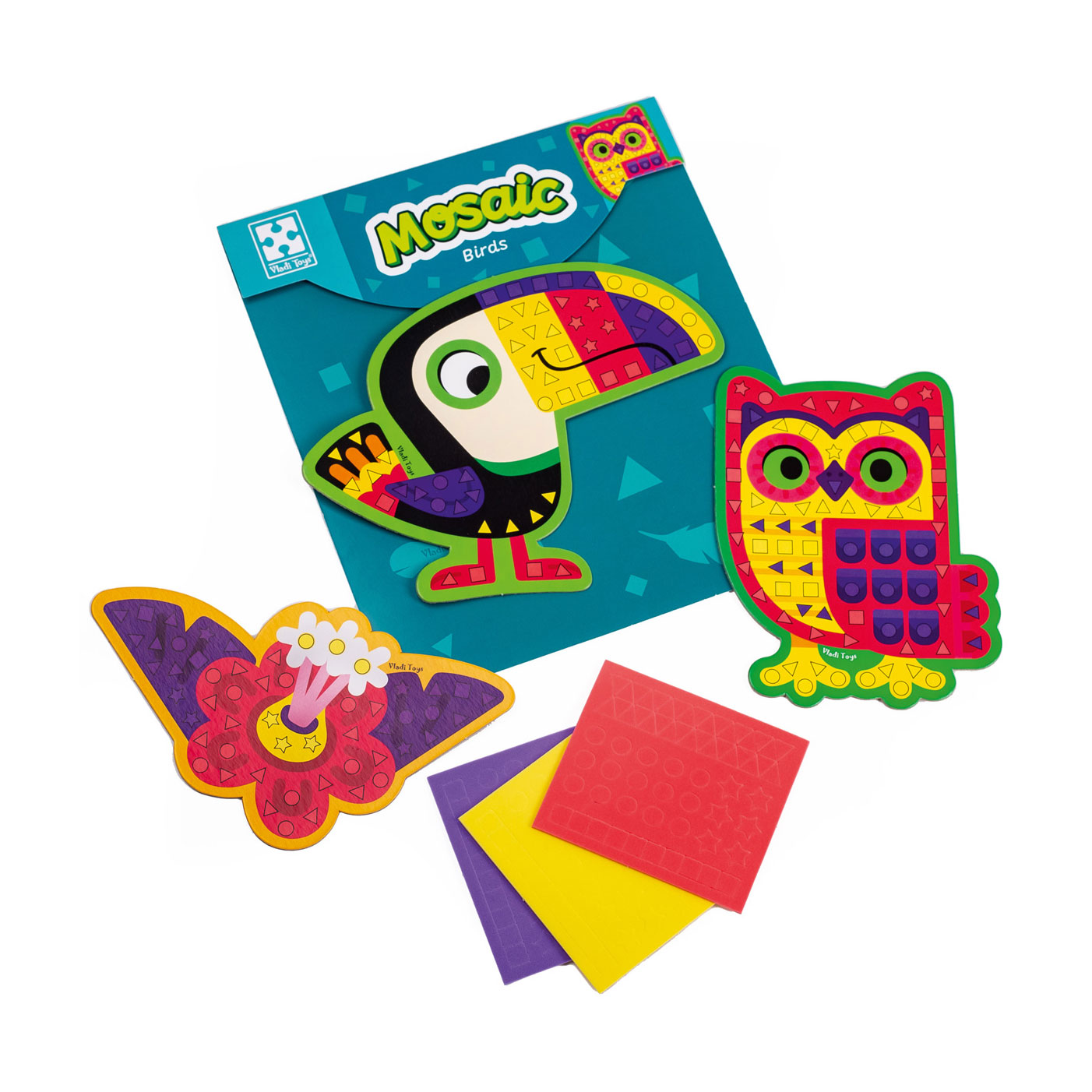 Набір для творчості Vladi Toys М'яка мозаїка Птахи, 6 деталей, від 3 років (VT4511-09)