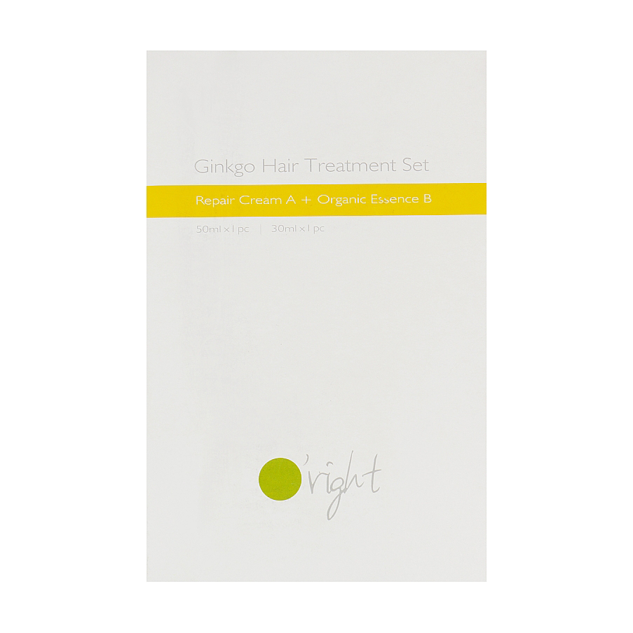 Набір для відновлення пошкодженого та фарбованого волосся O'right Ginkgo Hair Treatment Set Гінкго (крем, 50 мл + есенція, 30 мл)