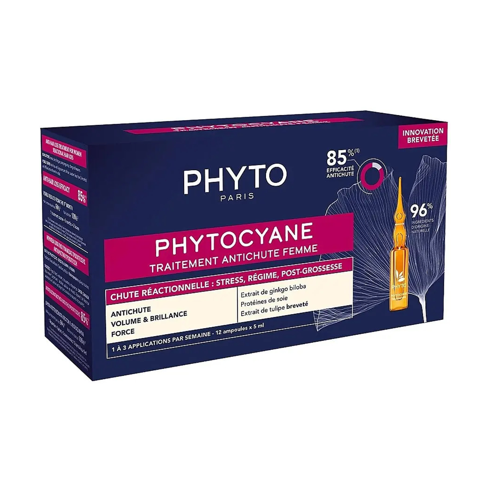 Набір для волосся Phyto Phytocyane (шампунь, 100 мл + ампули проти випадіння, 12*5 мл)