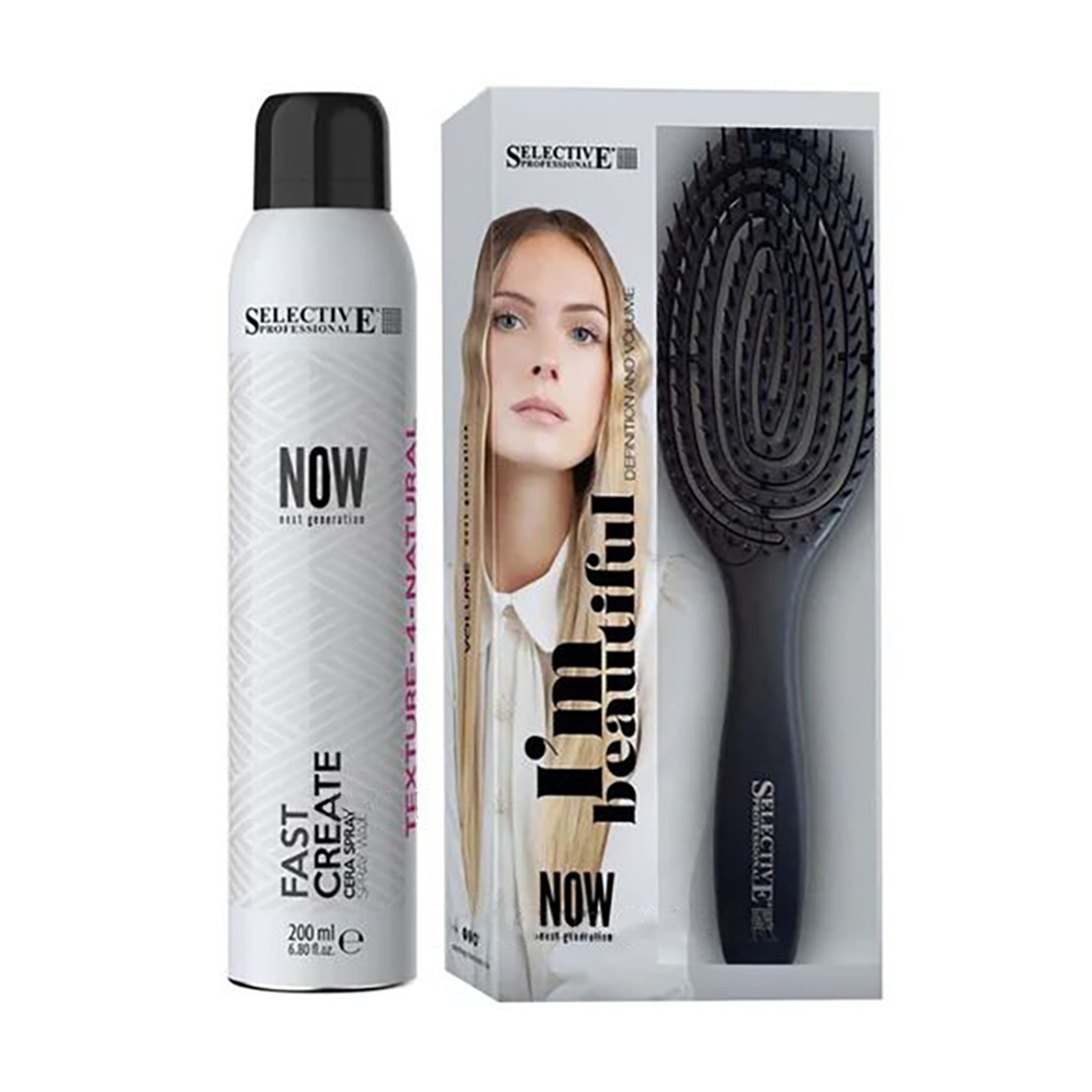 Набір для волосся Selective Professional Now Next Generation Fast Kit (ергономічний гребінець + спрей-віск, 200 мл)
