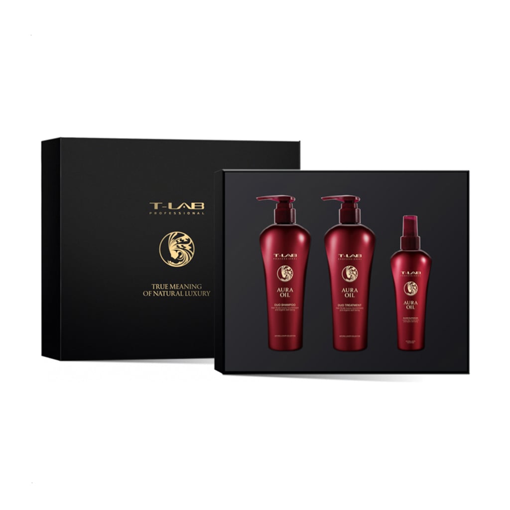 Набір для волосся T-LAB Professional Aura Oil Ritual (шампунь, 300 мл + кондиціонер, 300 мл + еліксир, 150 мл)