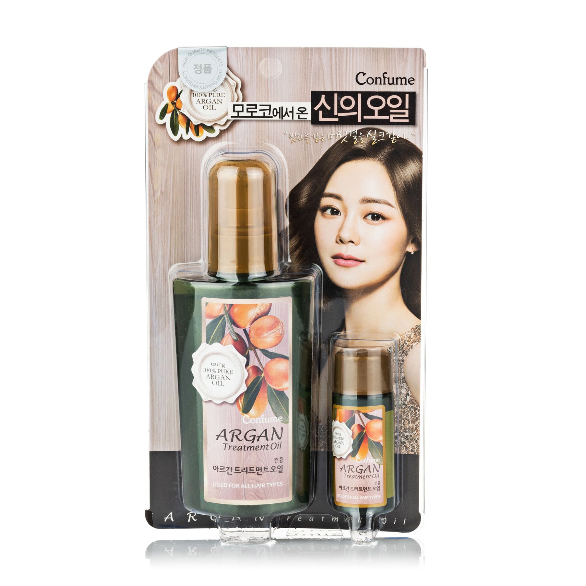 Набір для волосся та тіла Welcos Confume Argan Treatment Oil з аргановою олією, (олія для волосся, 120 мл + олія для тіла, 25 мл)