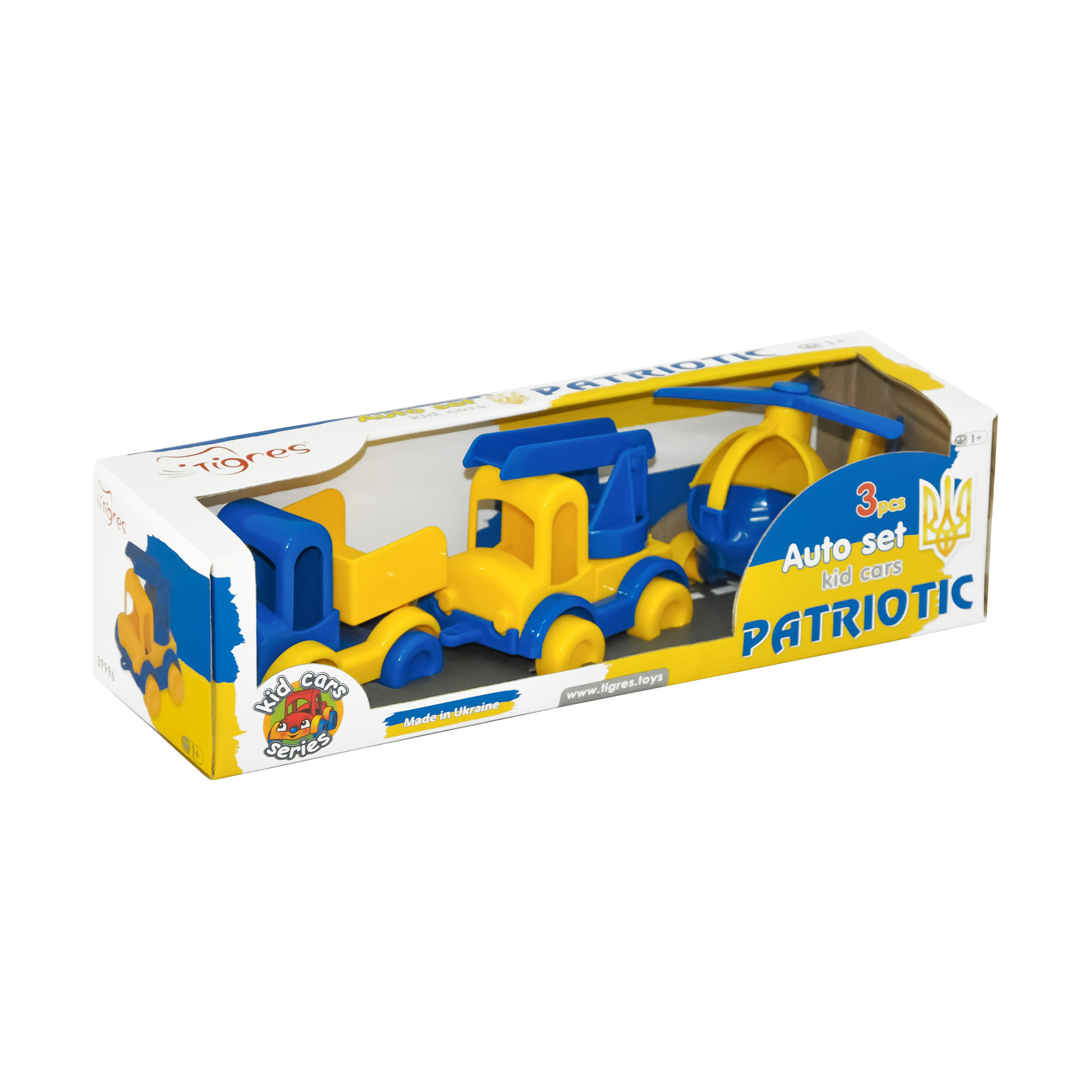 Набір дитячих машинок Tigres Kid Cars Patriotic від 1 року, 3 шт (39996)