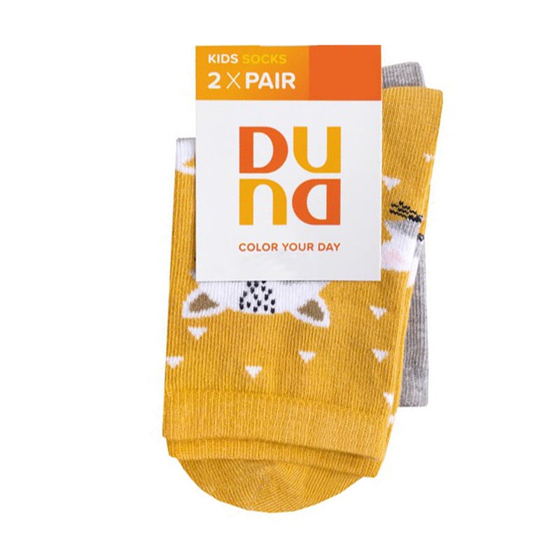 Набір дитячих шкарпеток Duna 1584 жовті, розмір 35-38, 2 пари