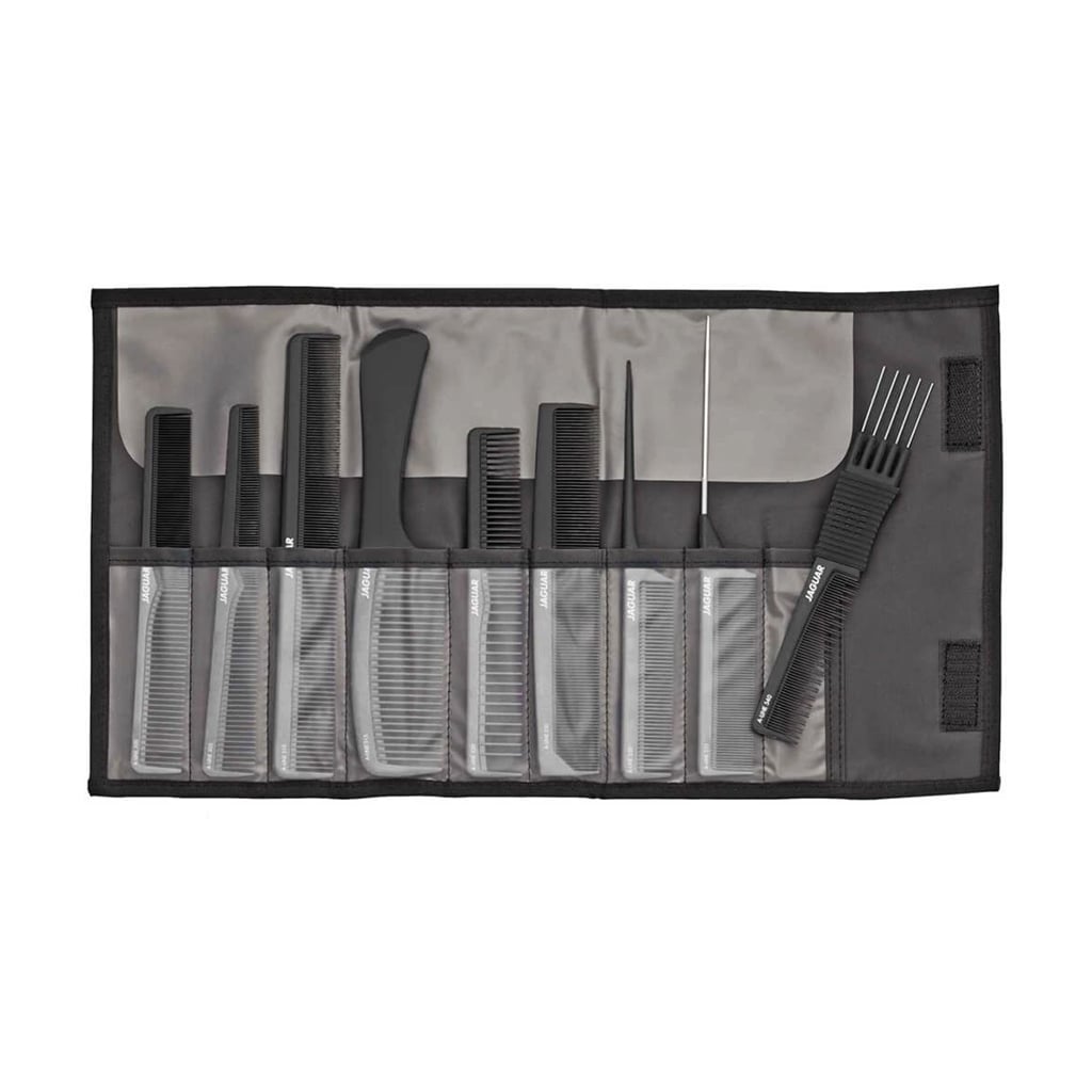 Набір гребінців для волосся JAGUAR Ionic A-Line Comb Set Black, 10 предметів