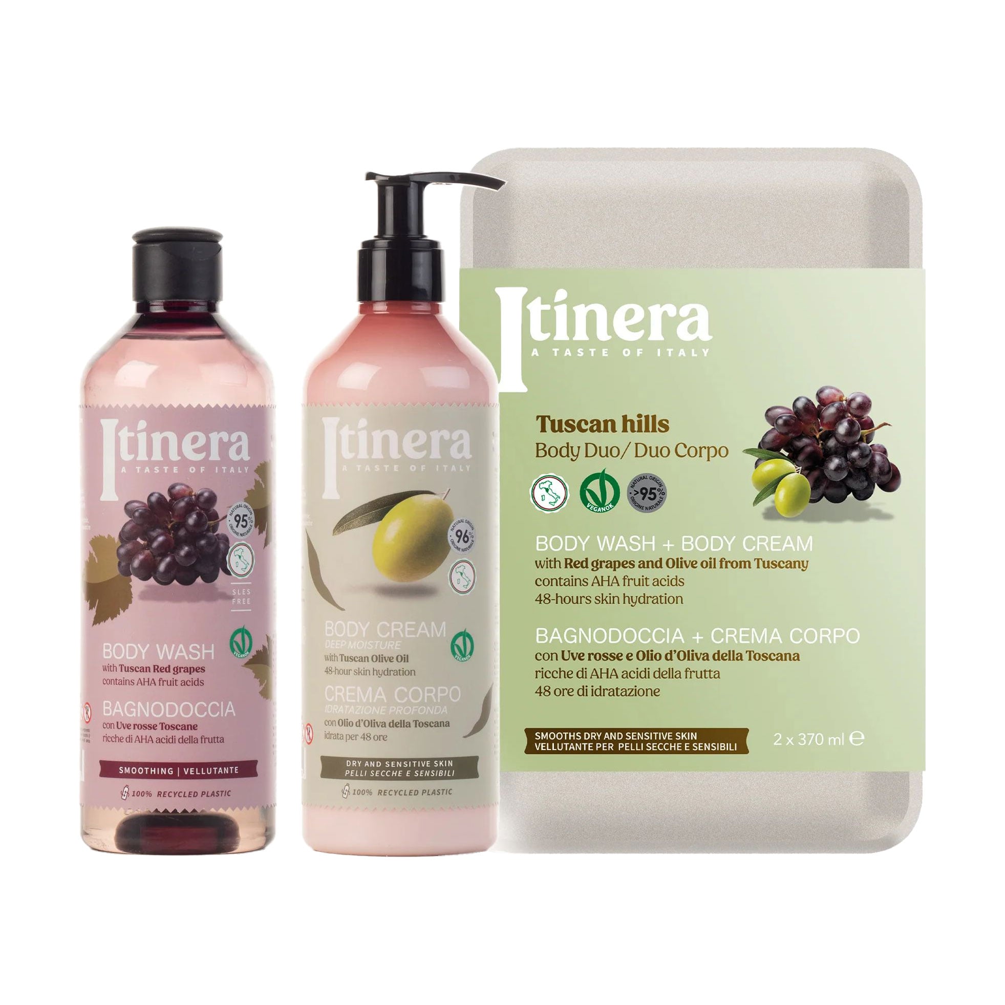 Набір Itinera Tuscan Hills Body Duo (гель для душу, 370 мл + крем для тіла, 370 мл)