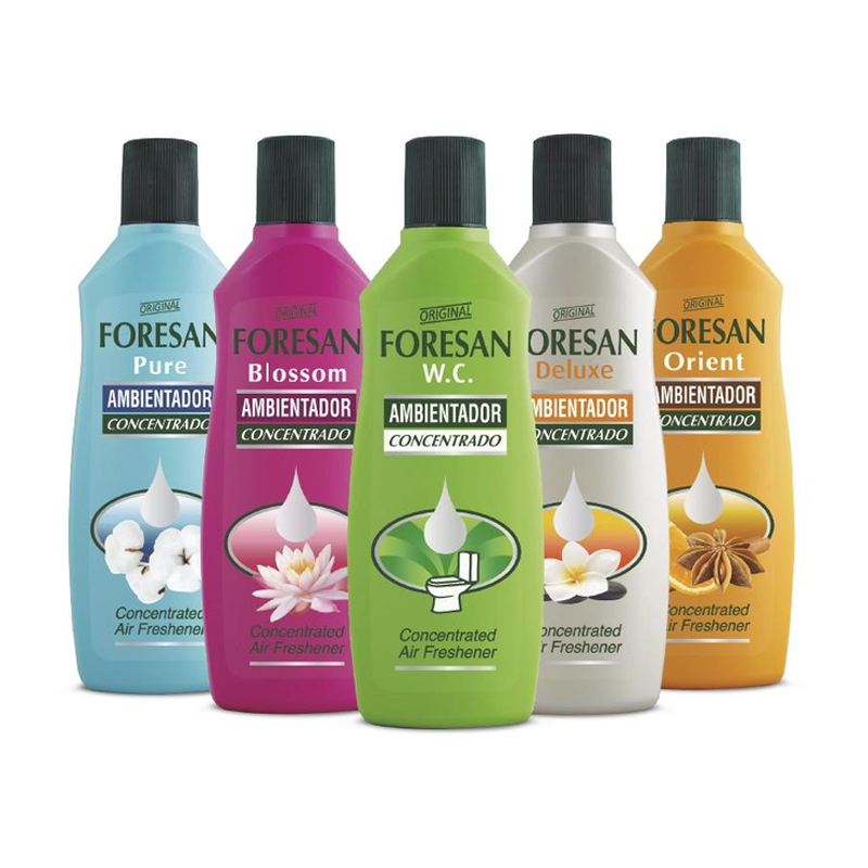 Набір концентрованих освіжувачів повітря Foresan (WC, 125 мл + Deluxe, 125 мл + Blossom, 125 мл + Pure, 125 мл + Orient, 125 мл)