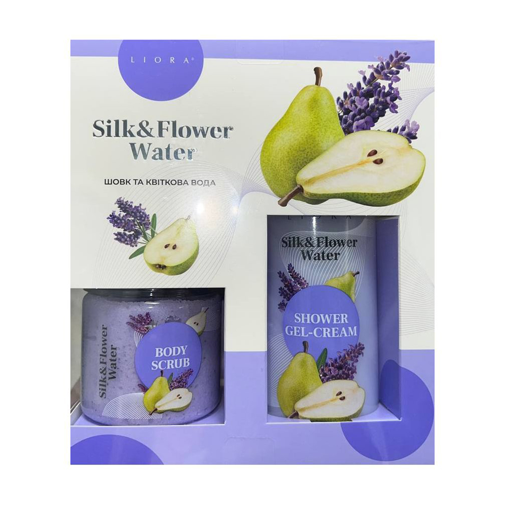 Набір косметичний для тіла Liora Silk &amp; Flower Water (гель-крем для душу, 250 мл + скраб, 150 мл)