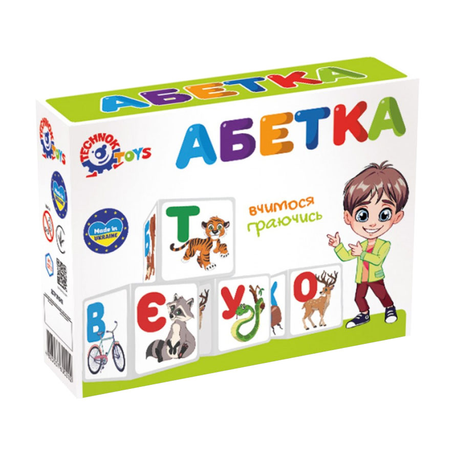 Набір кубиків TechnoK Абетка, українська, від 1 року (0212)
