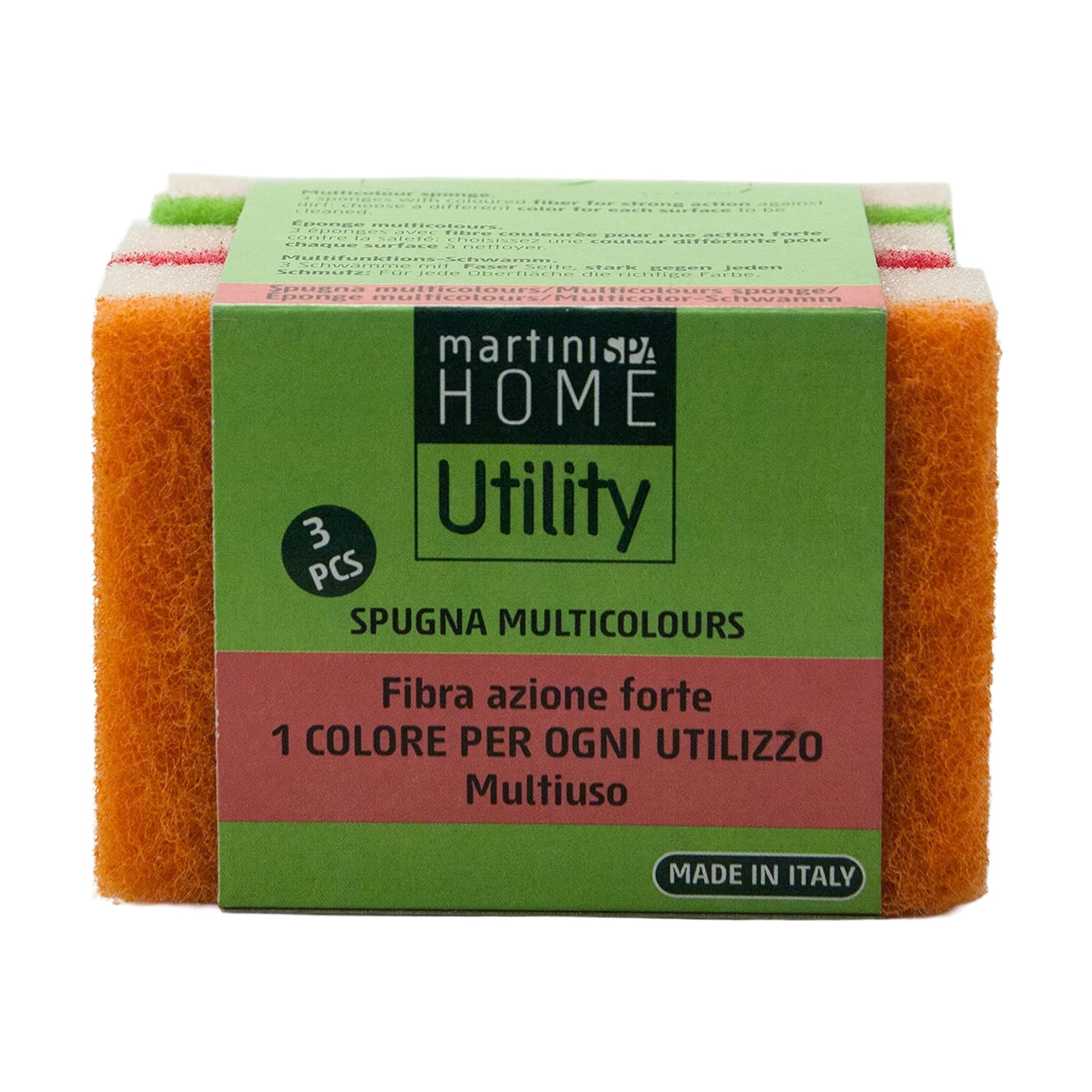 Набір кухонних губок MARTINI SPA Strong Fiber Multicolor Sponge, 3 шт