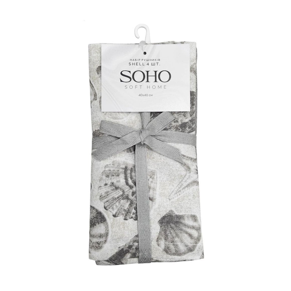 Набір кухонних рушників бавовняних Soho Shell, 40*40 см, 4 шт (7053755)