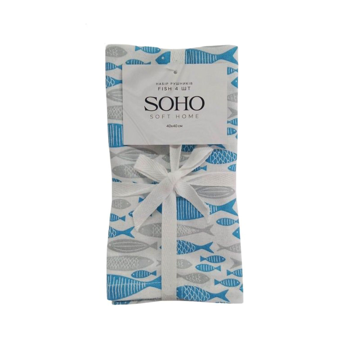 Набір кухонних рушників Soho Fish, 40*40 см, 4 шт (6980454)