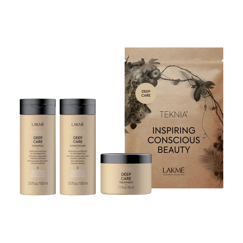 Набір Lakme Teknia Deep Care Відновлювальний для сухого та пошкодженого волосся (шампунь, 100 мл + кондиціонер, 100 мл + маска, 50 мл)