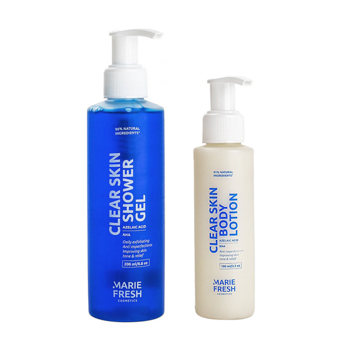 Набір Marie Fresh Cosmetics Clear Body Therapy для проблемних ділянок тіла (лосьйон, 100 мл + гель для душу, 200 мл)